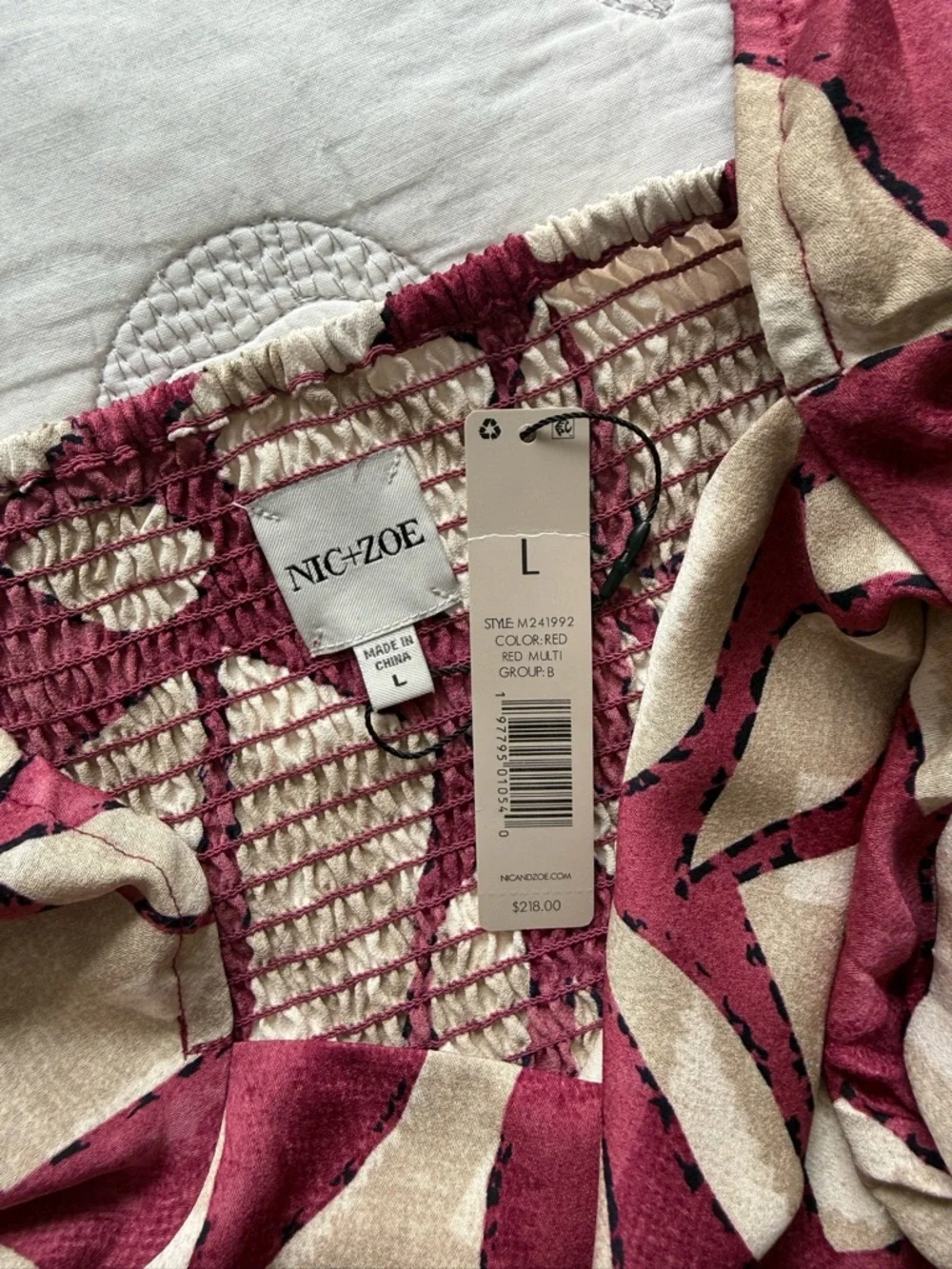 NWT - Nic + Zoe - Shadow Blocks Dress - Red Multi - Picture 6 of 15